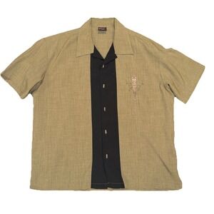 Daddy-O's Retro Button Up Tiki Luau Tribal Shirt XL Embroidered S/S Made In USA